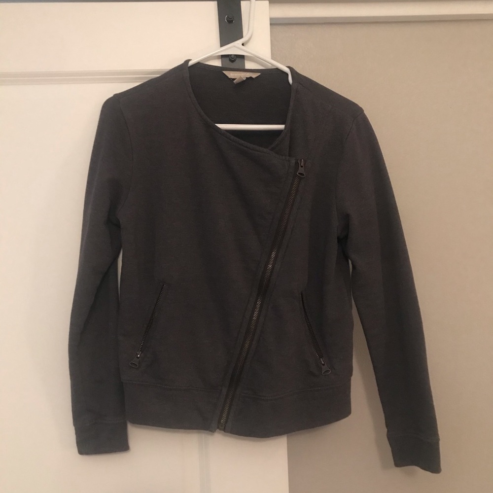 Banana Republic grey knit moto jacket, size S